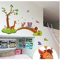 New cartoon animal Wall Stickers across the bridge children's room bedroom removable decorative wall sticker for bedroom living room 6090CM miniinthebox - thumbnail