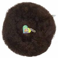 Grizzly Velor Plush Round Bed Dark Brown Large - 71 X 20Cm