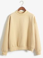 Crew Neck Plain Sweatshirt - thumbnail
