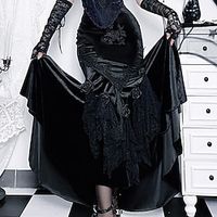 Retro Vintage Punk Gothic Medieval Steampunk Skirt Masquerade Mermaid Tail Morticia Addams Women's Cosplay Costume Masquerade Party Skirt miniinthebox