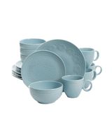 Gibson Elite Alemany 16 Pieces Dinnerware Set Aqua Transparent Glaze