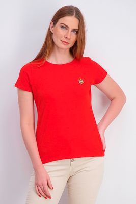 Womens Short Sleeve Powerpuff Girls T-Shirt Red Womens Short Sleeve Powerpuff Girls T-Shirt Red