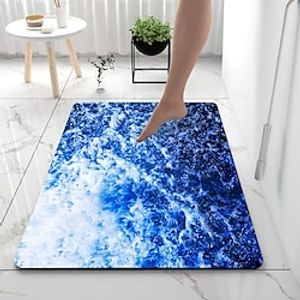 Diatomaceous Earth Bath Mat Wave Pattern Super Absorbent Bathroom Rug Door Mat New Design Lightinthebox