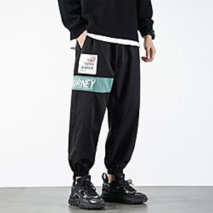 Men's Casual  Sporty Streetwear Comfort Outdoor Casual Daily Jogger Pants Tactical Cargo Trousers Pants Letter Full Length Drawstring Blue Gray Black Lightinthebox