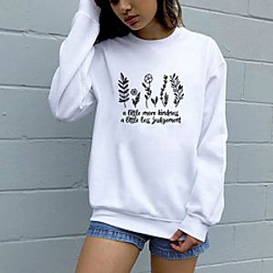 Women's Sweatshirt Pullover Pure Color Crew Neck Letter Printed Sport Athleisure Sweatshirt Top Long Sleeve Breathable Soft Comfortable Everyday Use Street Casual Daily Outdoor Lightinthebox