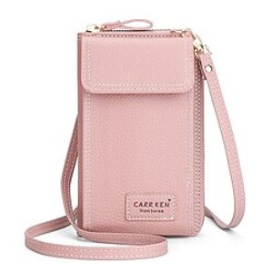 Women's Sling Bags Wallet Crossbody Bag PU Leather Zipper Embossed Solid Color Daily Outdoor Black Purple Pink Yellow Lightinthebox