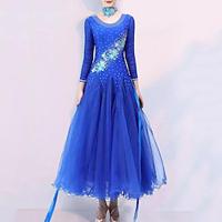 Ballroom Dance Dress Crystals / Rhinestones Women's Performance Party Long Sleeve Elastane Lightinthebox