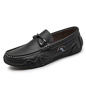 Men's Loafers  Slip-Ons Moccasin Vintage British Daily Cowhide Shock Absorbing Wear Proof Green Black Brown Fall Spring miniinthebox