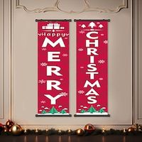 1pc Christmas Poster with Hangers Courtyard Merry Christmas Wall Art Canvas Posters Art For Home Living Room Decoration Wall Art Decor Lightinthebox - thumbnail