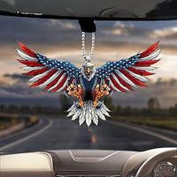 Acrylic 2D Car Hanging Ornament - American Flag Eagle Design for Rearview Mirror Interior Decoration - Unique Keychain Pendant Decor for Your Car Lightinthebox