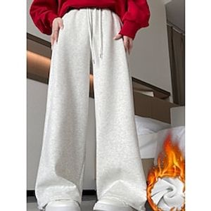 Women's Sweatpants Wide Leg Full Length Active Fashion Outdoor Street Light Gray Dark-Gray S M Fall Winter Lightinthebox