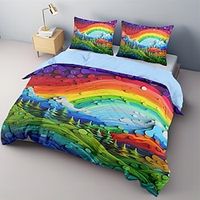 100% Cotton Duvet Cover Set Dopamine Color Pattern Comforter Set Soft Luxury Bedding Set Home Decor Dusk Bedding Gift King Queen Full Size Lightinthebox - thumbnail