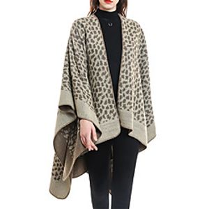 Women's Shrug Oversized Knitted Asymmetric Hem Leopard Stylish Elegant Soft Sleeveless Sweater Cardigans V Neck Fall Winter Green Black Wine Lightinthebox