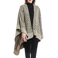 Women's Shrug Oversized Knitted Asymmetric Hem Leopard Stylish Elegant Soft Sleeveless Sweater Cardigans V Neck Fall Winter Green Black Wine Lightinthebox - thumbnail
