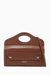 Mini Pocket Clutch in Topstitched Lambskin