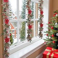 1pc Christmas Garland, Flexible Artificial Berry Garland for Indoor Outdoor Home Fireplace Decoration for Winter Christmas Holiday New Year Decor(140cm55in) Lightinthebox - thumbnail