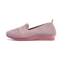 Women's Loafers  Slip-Ons Flat Heel Round Toe Booties Ankle Boots Daily Work Silk Tissage Volant Solid Colored Pink Black miniinthebox - thumbnail