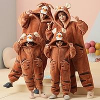 Cosplay Party Costume Costume Family Christmas Pajamas Kigurumi Pajamas Men's Women's Boys Girls' One Piece Halloween Carnival Masquerade Kid's Adults' Party Party  Evening Polyester Onesie Lightinthebox - thumbnail