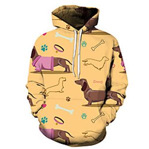 Men's Unisex Pullover Hoodie Sweatshirt Dog Graphic Prints Print Casual Daily Holiday 3D Print Basic Designer Hoodies Sweatshirts  Yellow Blushing Pink Green Lightinthebox