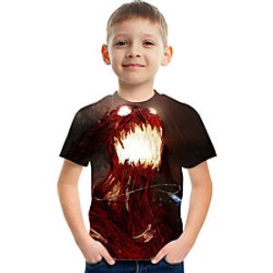 Kids Boys' T shirt Tee Short Sleeve Graphic Children Tops Active Black 3-12 Years Lightinthebox