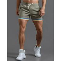 Men's Sweat Shorts Shorts Summer Shorts Patchwork Drawstring Elastic Waist Solid Color Comfort Breathable Short Outdoor Daily Fashion Casual / Sporty White Green Micro-elastic Lightinthebox