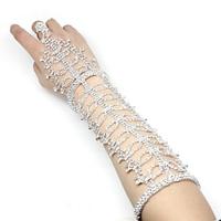 Women's Tennis Bracelet Ring Bracelet / Slave bracelet Tassel Fringe Leaf Precious Fashion Luxury Rhinestone Bracelet Jewelry Silver / Gold For Gift Engagement Lightinthebox