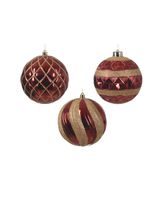 Kaemingk Decoris 12cm Baubles Shatterproof X-Mas Red 12cm