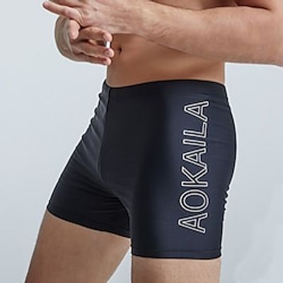 Men's Swim Trunks Daily Beach Breathable Quick Dry Elastic Waist Graphic Short Sport Casual Activewear Black Dark Blue Micro-elastic Lightinthebox