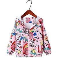 Kids Girls' Coat Long Sleeve Blue Purple Pink Floral Cartoon Fall Winter Active Daily 3-8 Years Lightinthebox - thumbnail