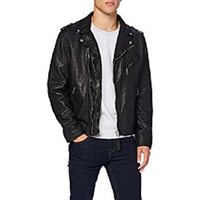 men's lc1140wx leather jacket, black, medium Lightinthebox