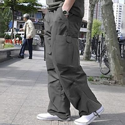 Men's Cargo Pants Cargo Trousers Baggy Pocket Drawstring Elastic Waist Plain Comfort Breathable Outdoor Daily Going out Cotton Blend Casual Big and Tall Black White Lightinthebox Men's Cargo Pants Cargo Trousers Baggy Pocket Drawstring Elastic Waist Plain Comfort Breathable Outdoor Daily Going out Cotton Blend Casual Big and Tall Black White Lightinthebox