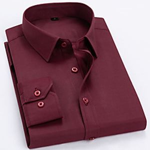Men's Shirt Other Prints Plain Solid Color Long Sleeve Casual Tops Casual Soft Breathable Wine Blushing Pink White miniinthebox