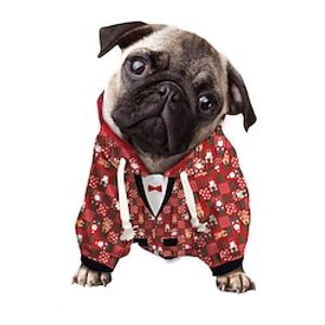 Dog Matching Christmas Dog Hoodie Pet 3D Printed Clothing Dog Cat Pet Pouch Hoodie Graphic Fashion Casual Outdoor Casual Daily Dog Clothes Puppy Clothes Dog Outfits Waterproof Red Costume for Girl and Boy Dog Polyster XXL Lightinthebox
