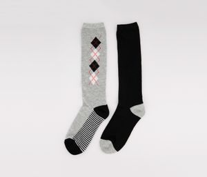 Kids Girls 2pck Socks  Grey/Black
