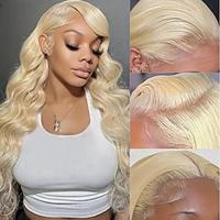 Remy Human Hair 13x4 Lace Front Wig Free Part Malaysian Hair Body Wave Black Wig 150% Density with Baby Hair Glueless Pre-Plucked For wigs for black women Long Human Hair Lace Wig Lightinthebox