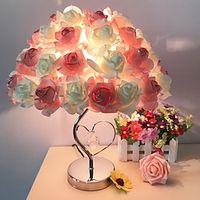 Rose atmosphere lamp creative simple European feather table lamp bedroom wedding room warm LED birthday gift table lamp Lightinthebox - thumbnail