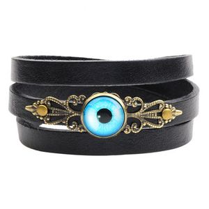 Eye Charm Leather Bracelets