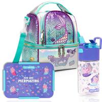 Eazy Kids Lunch Bag and Activity Backpack Set of 3 Mermaid - Purple Green