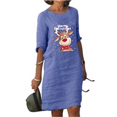 Reindeer Dress Christmas Dress Women's Christmas Christmas Carnival Masquerade Adults Party Christmas Polyester Dress miniinthebox