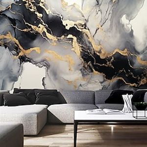 Abstract Marble Wallpaper Mural Black Glod Marble Wall Covering Sticker Peel and Stick Removable PVCVinyl Material Self AdhesiveAdhesive Required Wall Decor for Living Room Kitchen Bathroom Lightinthebox