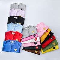 Toddler Girls' Cardigan Graphic School Long Sleeve Button Active 3-7 Years Spring Yellow  black mark Khaki  Black Label Color blue  gold label Lightinthebox - thumbnail