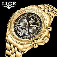 LIGE Men Quartz Watch Diamond Luxury Large Dial Business Calendar Date Zinc alloy Watch miniinthebox