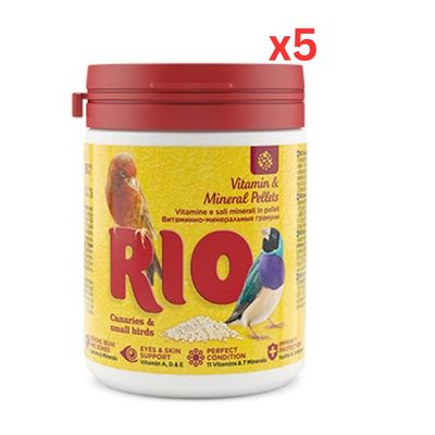 RIO Vitamin And Mineral Pellets For Canaries, Exotic Birds And Other Small Birds 120g (Pack Of 5)