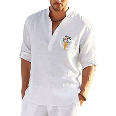Men's Shirt Hot Stamping Floral Graphic Collar Street Casual Button-Down Print Long Sleeve Tops Casual Fashion Designer Big and Tall White Black Gray Lightinthebox