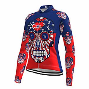 21Grams Women's Long Sleeve Cycling Jersey Spandex Polyester Red Skull Funny Bike Top Mountain Bike MTB Road Bike Cycling Quick Dry Moisture Wicking Breathable Sports Clothing Apparel / Stretchy miniinthebox