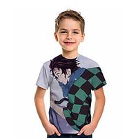 Kids Boys' T shirt Short Sleeve Graphic Print Navy Blue Children Tops Summer Active Daily Wear Regular Fit 4-12 Years Lightinthebox - thumbnail