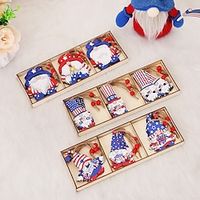 Independence Day National Day Three Palace Lattice Wooden Pendant Forest People No Face Doll Hanging Decoration. miniinthebox - thumbnail