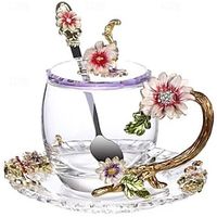 Glass tea cup with ladle tea lovers gift for women wife mom women friends birthday Mother's Day Valentine's Day Women's Day Mother's Day Gifts for MoM Lightinthebox