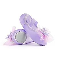 Women's Ballet Shoes Practice Trainning Dance Shoes Performance Training Contemporary Flat Bowknot Pearl Lace Flat Heel Round Toe Elastic Band Teenager Adults' Pink Purple Lightinthebox - thumbnail