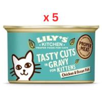 Lily's Kitchen Tasty Cuts Chicken & Ocean Fish Kitten Wet Food 85G Pack Of 5